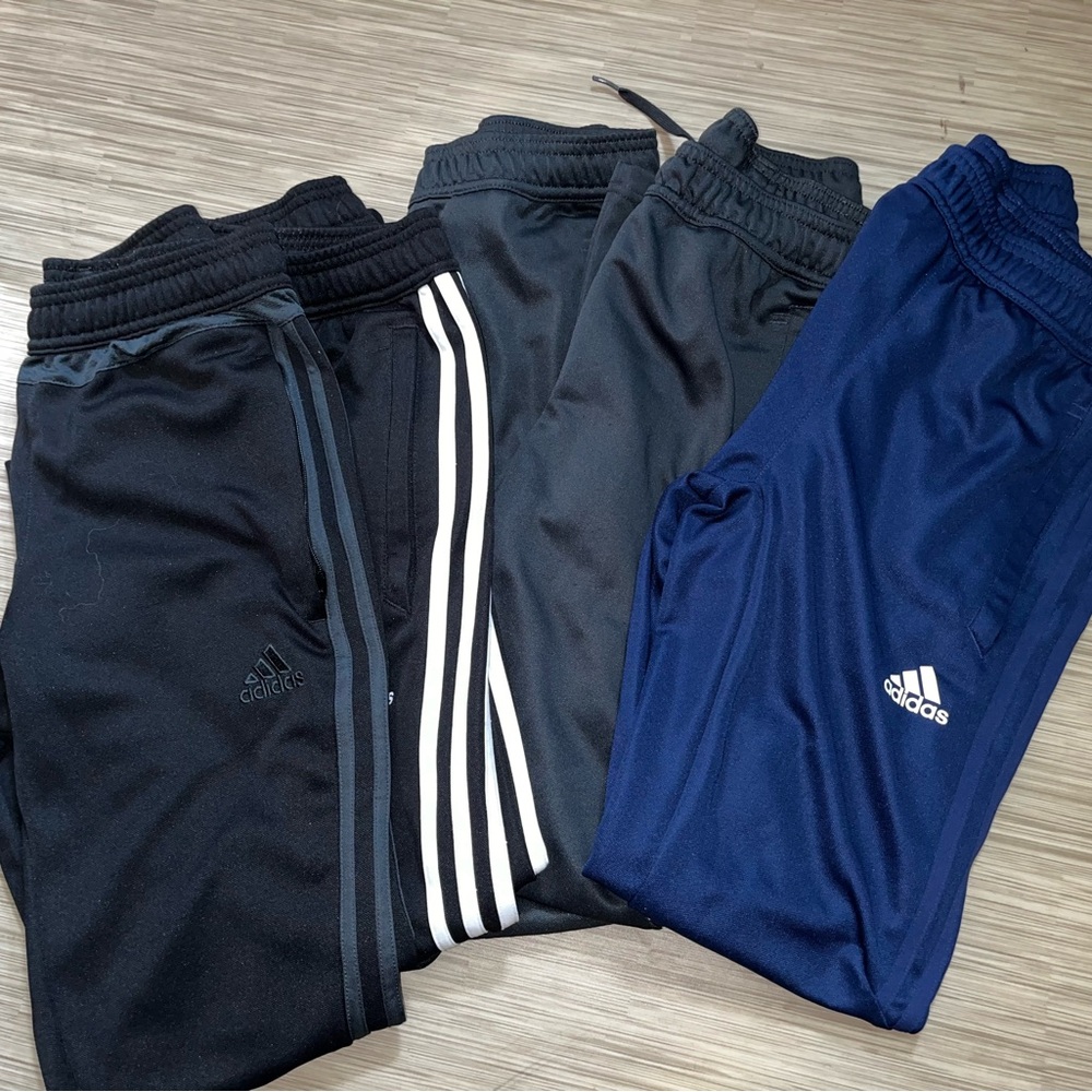 Youth Adidas Black and Blue Sweatpants for Casual Comfort